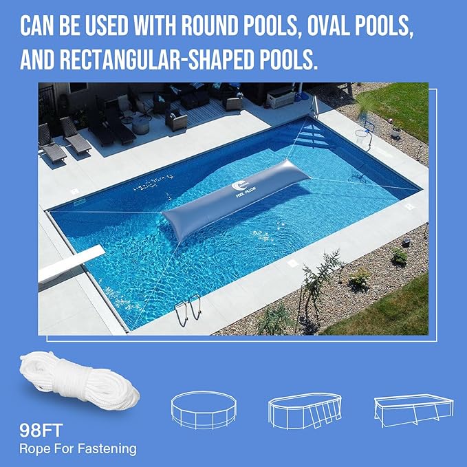 BEWAVE Pool Pillow, Winterizing Air Pillow for Above Ground Winter Swimming Pool Covers, 4 x 15 Ft