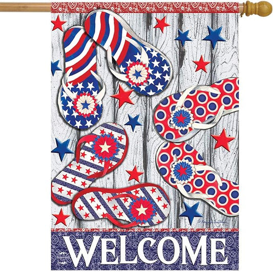 Briarwood Lane House Flag 40x28 For Outdoor Freedom Flip Flops Summer For Summer House Flag