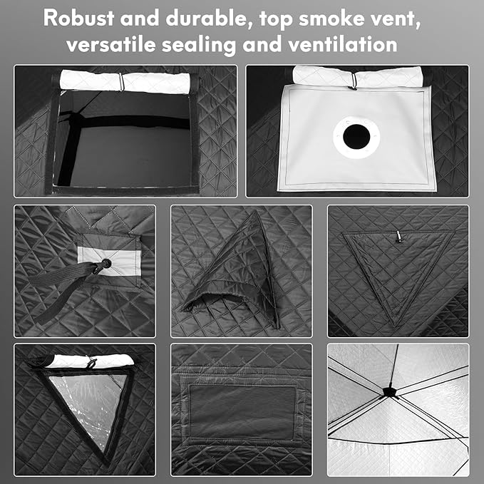 WILLOWYBE Portale Outdoor Sauna Set with Sauna Tent, Sauna Wood Stove, Cover Protection for Dry Sauna, Cooking for Family and Friends