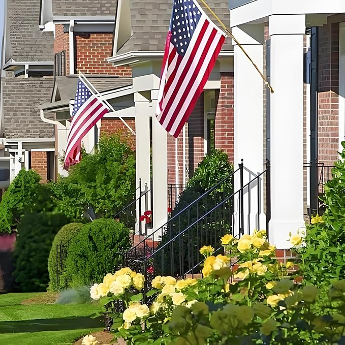 American Flag 2.5 x 4 Pole Sleeve, American Flags For Outside Banner Style,New 420D Polyester, Heavy Duty Durable TearProof, Embroidered Stars, Sewn Stripes,, UV Protection，Outdoor Flag (Pole NOT Included)