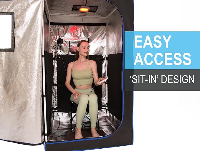 The Miracle Sauna - Full-Size Portable Far Infrared Sauna with Side Panels, Heated Floor Mat, and Portable Chair - Experience Personal Portable Spa for Complete Relaxation.