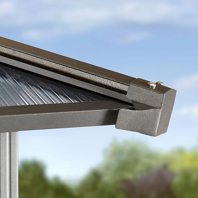 TOOLPORT Hardtop Gazebo 10x13 ft with Aluminum Frame and Approx. 8 mm Polycarbonate Roof
