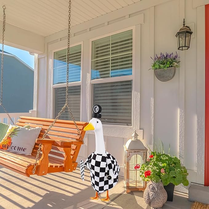 Porch Goose Outfits Cement Goose Race Car Driver Costume Clothing Racer Jumpsuit Clothes Goose Racing Suit Accessories