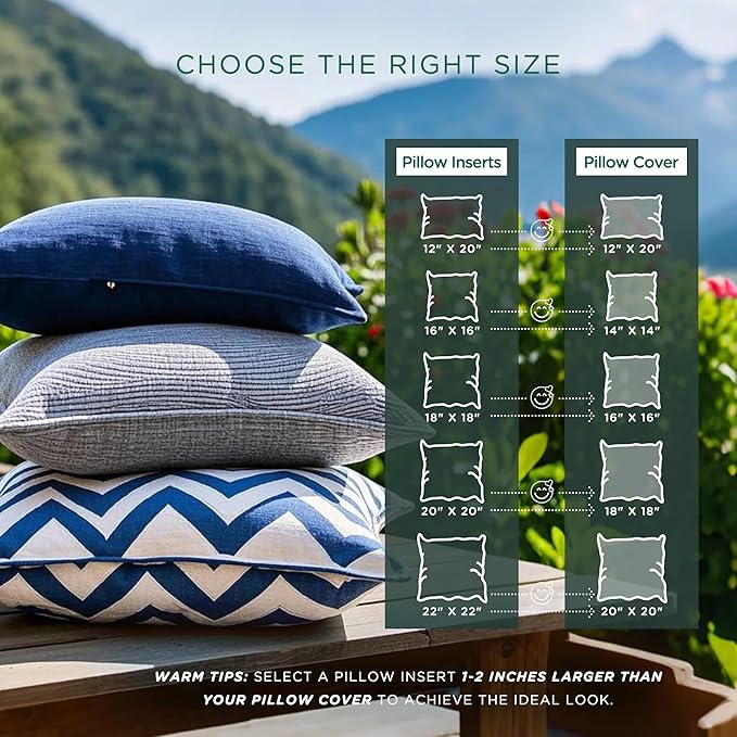 Codi 12x20 Pillow Insert Set of 4, Water Resistant Outdoor Lumbar Pillows for Patio Furniture