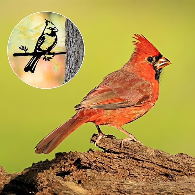 Memorial Cardinal Bird Garden Statue, Metal Birds Yard DéCor, Outdoor Bird DéCor, for Backyards, Patios and Outdoor Spaces, Best Memorial Gifts for Women