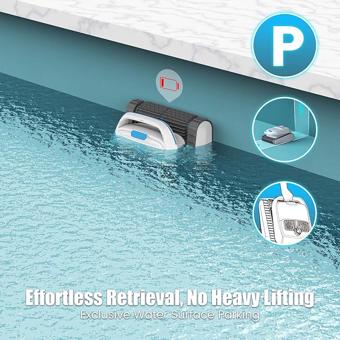 AIRROBO Pool Vacuum for Inground & Above Ground Pools - Quad Motor, Smart Navigation, 4 Cleaning Modes, Climbing Tracks, 150 Min Runtime, Automatic Return