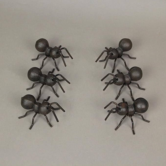 Set of 6 Cast Iron Ant Sculptures Home Garden Decor Metal Outdoor Statue Yard Art