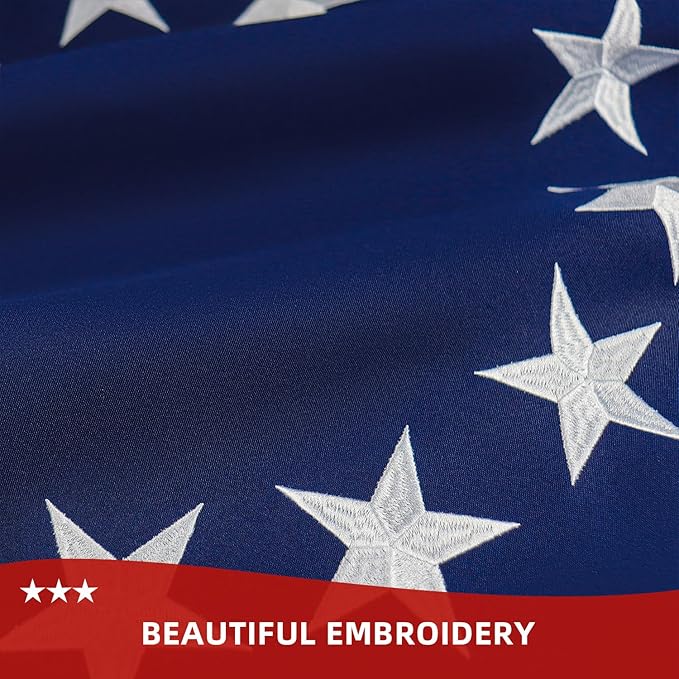 Betsy Ross Flag 3x5 Ft Deluxe Water Resistant Series 13 Stars Made From Heavy Duty Super Tough Spun Polyester/Embroidered Stars/Sewn Stripes/Brass Grommets,US Flags Perfect for Outside