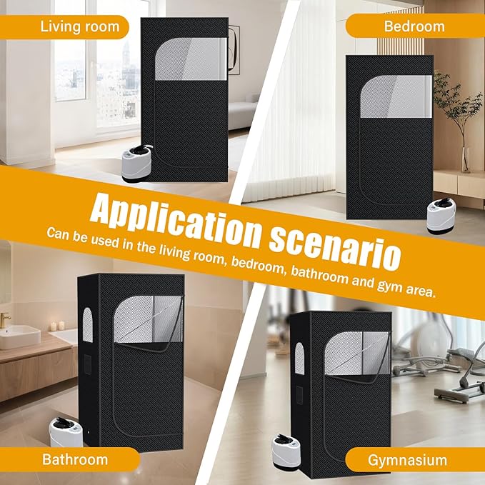 Nirvix Upgraded Portable Sauna for Home, Folding Chair, 3L High Capacity Steamer, Sauna Box for Relaxation, Detoxification, Personal Sauna Tent with Remote Control, for Indoor, Outdoor, Gym