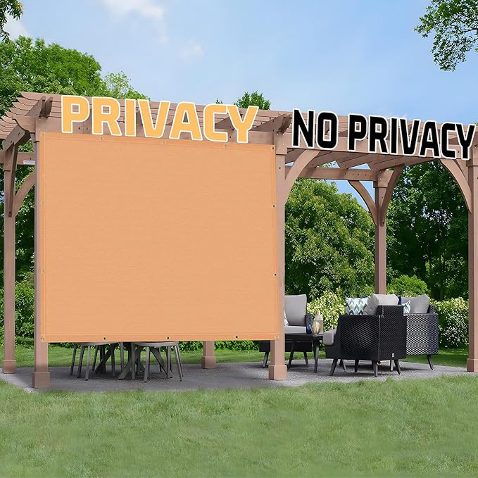 SUNNY GUARD Shade Cloth Custom Size 7x20 FT Sun Shade Screen Fabric Shade Cover Tarp with Grommets for Pergola Backyard Garden, Peach Fuzz(We Customized)
