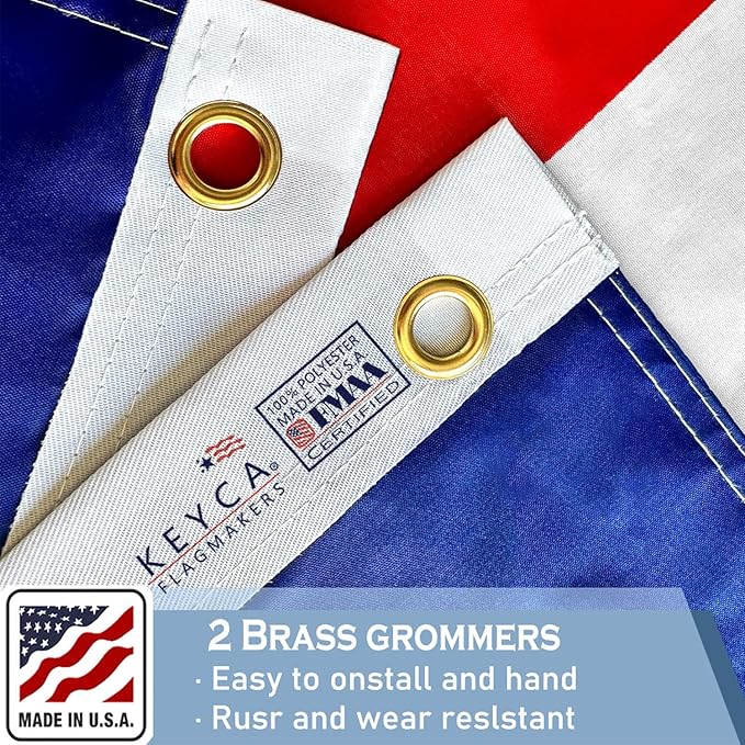 Texas State Flag 5x8 FT Made in The USA- Heavy Duty Vibrant Colours Double Sided Texas TX Flag with 3 Brass Grommets for Home/Company/Indoor Outdoor Decoration