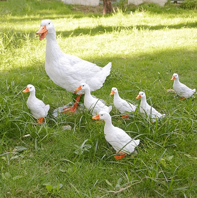 Coolboy Real Duck Figurine - Indoor/Outdoor Resin Animal Statue, Perfect for Garden Decoration