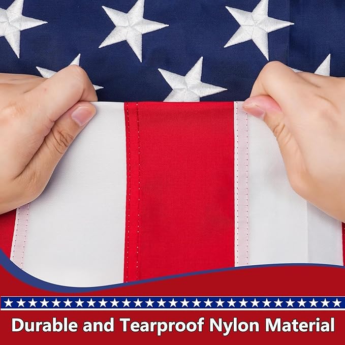 American Flag 2.5 x 4 Pole Sleeve, American Flags For Outside Banner Style,New 420D Polyester, Heavy Duty Durable TearProof, Embroidered Stars, Sewn Stripes,, UV Protection，Outdoor Flag (Pole NOT Included)