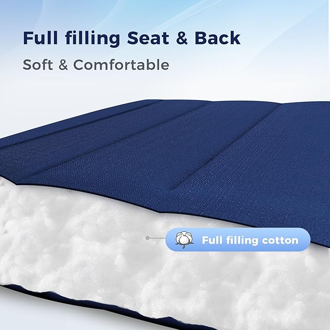 MAISON ARTS Oversized Padded Zero Gravity Chairs Set of 2, Folding Patio Lounge Chair, 28" Wide Seat Anti Gravity Recliners for Lawn Outdoor Camping Poolside Yard, Support 400lbs, Blue & Black