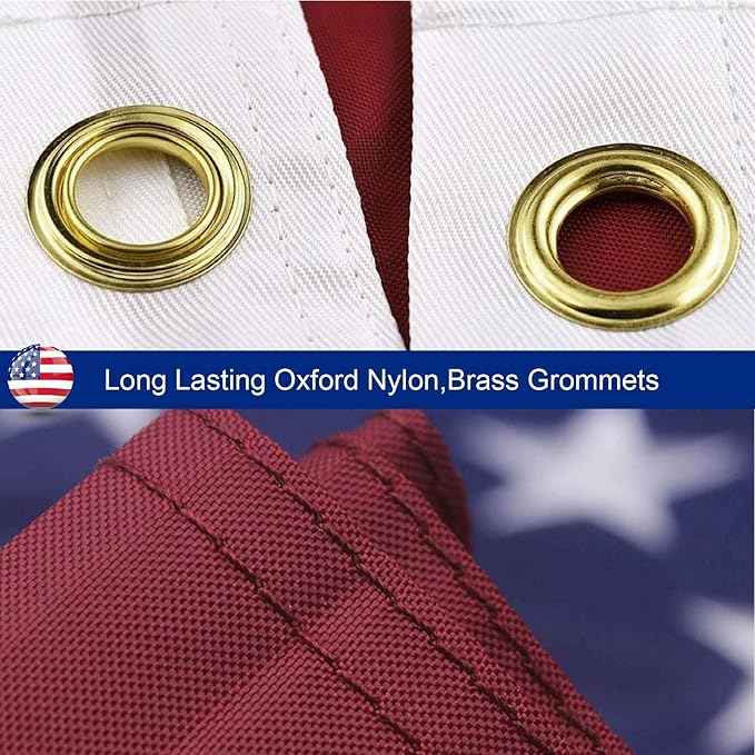 4x6 American Flag for Outside, Best Embroidered Stars And Sewn Stripes, 210D Heavy Duty Polyester, Suitable For Outdoor High Winds Areas (American flag 4x6 FT)