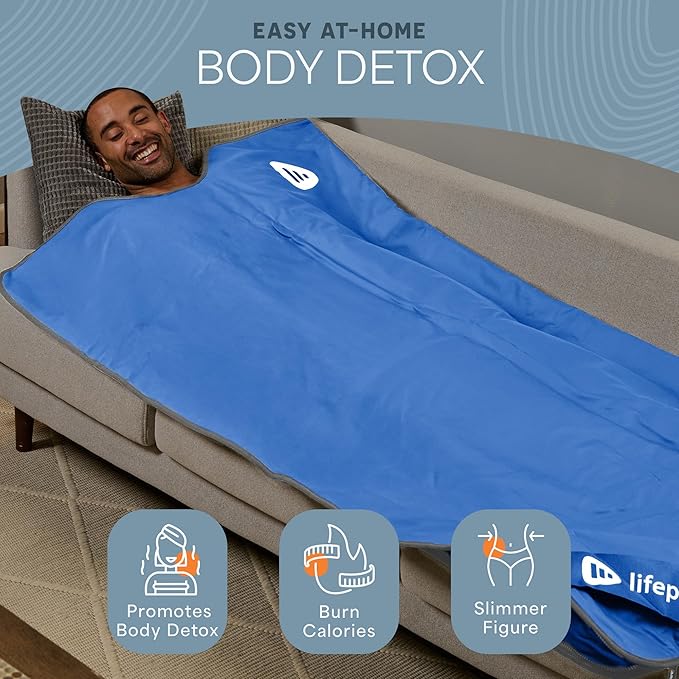 LifePro RejuvaWrap Far Infrared Sauna Blanket for Detox & Relaxation – Available in 5 Colors & 3 Models – Portable Sauna Blanket Infrared for Muscle Relief, Circulation & Recovery – 9 Heat Levels