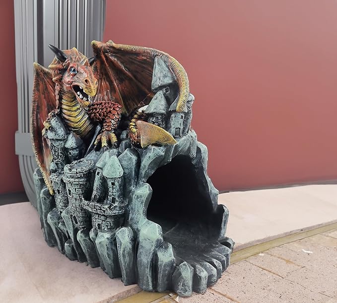 Dragon Statues Gutter Downspout Extension Statues Garden Decoration,Animal Downspout Diverter,Resin Statue Outdoor Decor,Gutter Extension Decorative,3"×4" Downspout Extender Diverter Splash Block