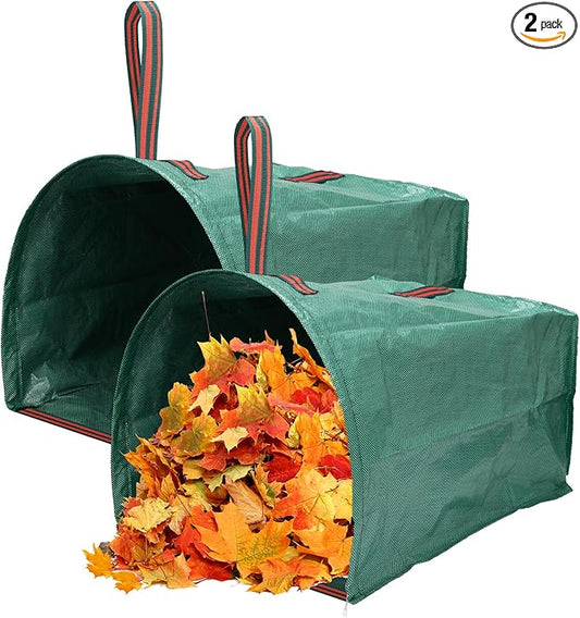 53 Gallon 1/2/3-Pack Leaf Bags,Yard Maintenance Must Haves,Large Yard Dustpan-Type Reusable Lawn Bags Yard Waste Bags,Foldable Garden Leaf Collector for Leaves,Debris,Clippings,Lawn Trash