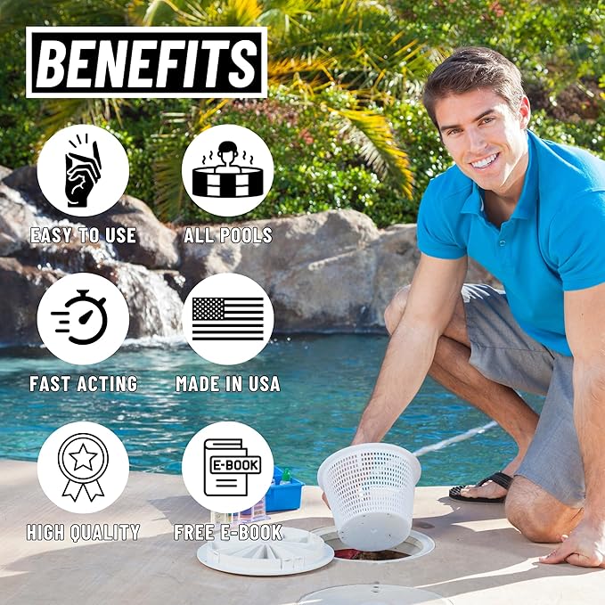 3in1 Pool Start Up - 20,000 Gallon Pool Opening Kit For Above Ground Pool, Pool Opening Kit for Inground Pools, Pool Starter Kit, Salt Water & Chlorine Compatible Pool Chemicals