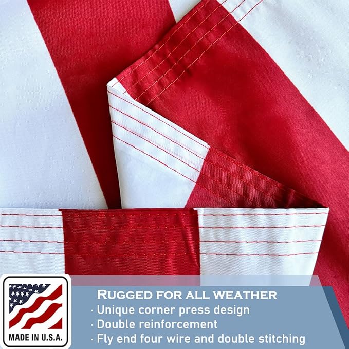 American US Flag 3x5 FT 100% Made in The USA- Heavy Duty Vibrant Colors Double Sided United States Flag with 2 Brass Grommets for Home/Company/Indoor Outdoor Decoration (FMAA Certified)