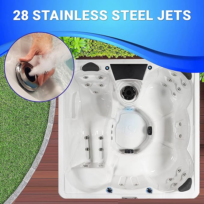 AquaLife Edgewater® 5-6 Person 28-Jet Acrylic Lounger Hot Tub with Ozonator