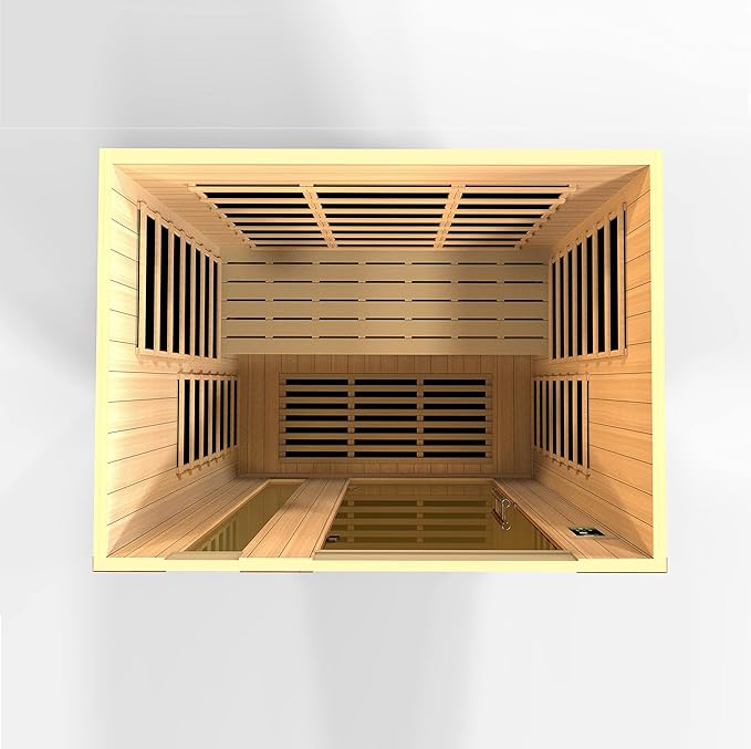 Dynamic Lugano 3-Person Low EMF (Under 8MG) FAR Infrared Sauna (Canadian Hemlock)