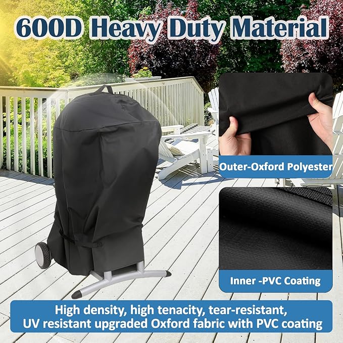 Cover for CHARBROIL Patio Bistro Without Side Shelves, 600D Waterpoorf Windproof All Weather Resistant Covers for Gas/Electric Patio Bistro with Handle & Straps, Replacement for CHARBROIL Grill Cover