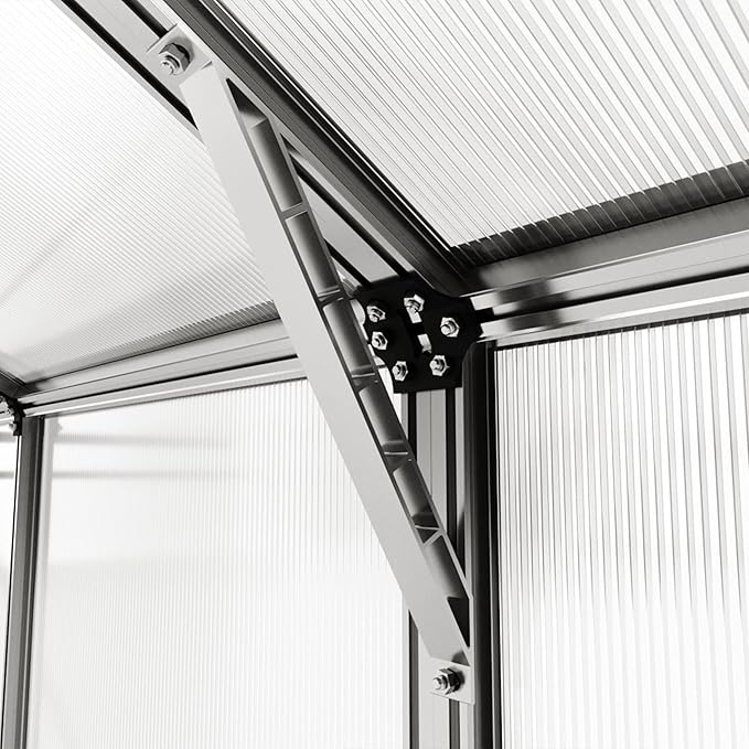 Greenhouse Jasmin 5 Aluminum Frame - 6.3 x 10.4 ft Approx. 6 mm Polycarbonate Panels
