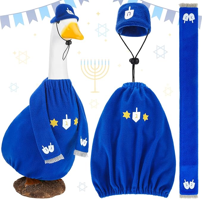 Cozypower Christmas Porch Goose Outfits Clothes for Plastic 23'' Cement Goose Duck Lawn Yard Decorations(Cute Style)