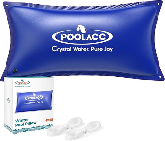 Pool Pillows for Above Ground Pools Winterizing, Extra Durable Cold-Resistant Inflatable PVC Air Pillow for Swimming Pool Winter Protection, Winter Pool Closing Kit Ice Equalizer (4’ X 8’)
