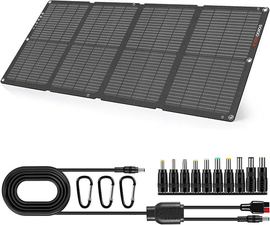 60W Portable Solar Panels NextGen Foldable Solar Panel Charger Kit 25% Efficiency with DC USB-C USB-A Output ETFE IP68 Waterproof Solar Panel for Travel Outdoor Camping RV Trip