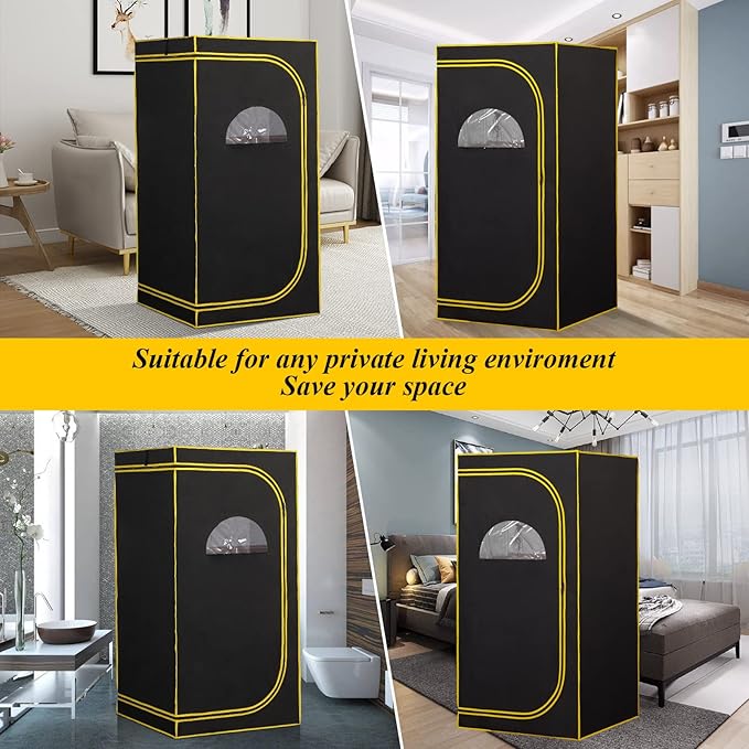 Portable Infrared Sauna, Full Size Personal Home Sauna Spa for Relaxation, Dry Heart Sauna Tent with Heating Foot Pad & Fortable Chair (L 31.5" x H 31.5" x H 62.9")