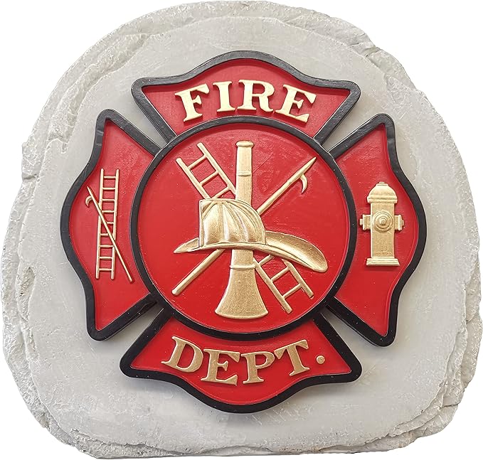 Spoontiques - Decorative Garden Statue - Colorful Home Décor for Indoor or Outdoor Use - Patio Decoration - Garden Accessory - Fire Department