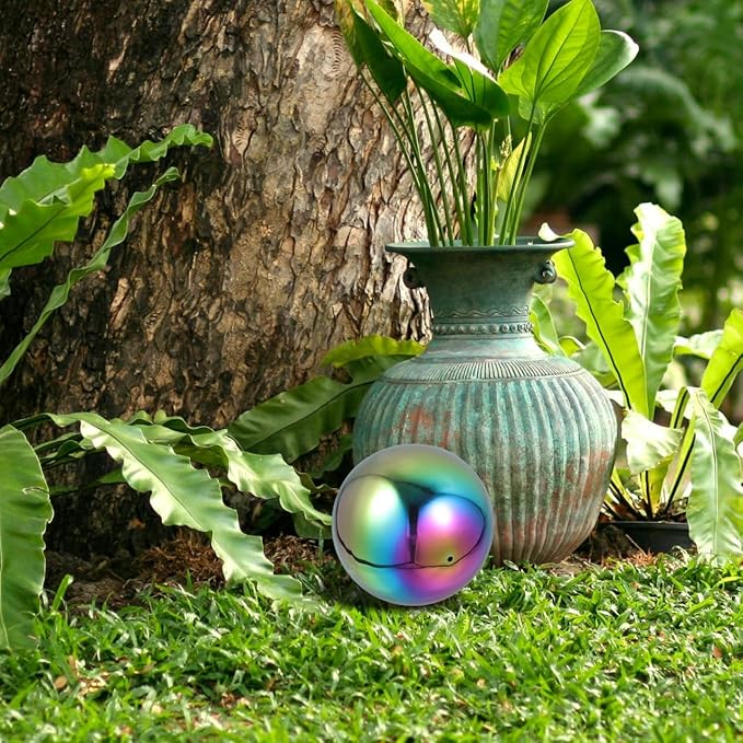 Stainless Steel Ball Stainless Steel Gazing Ball Globe Mirror Multi Color Mirror Reflective Garden Sphere for Outdoor Decor 15Cm