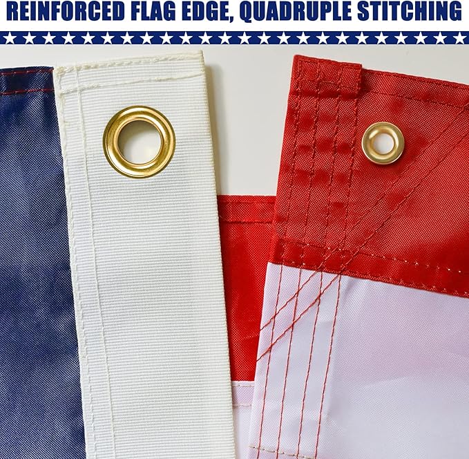 American Flag 2.5x4 Ft, Four Brass Grommets Multipurpose US Flag, Embroidered Stars, Sewn Stripes, Outdoor Heavy Duty Durable USA Flags, Hanging Indoor/Bedroom/Room/Wall American Flag