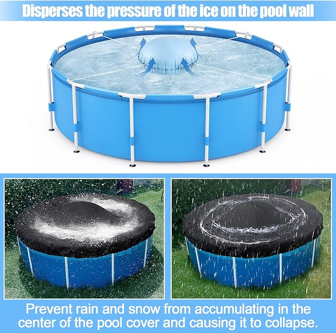 Pool Air Pillows for Above Ground Pools - 4ft Dia. Winter Closing Winterizing Kit with Ropes, Thicken PVC Ice Equalizer Support, Swimming Pool Patio Furniture Cover Airbag