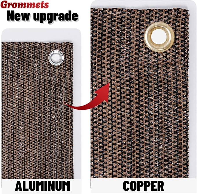 SUNNY GUARD Shade Cloth Custom Size 3x19 FT Sun Shade Screen Fabric Shade Cover Tarp with Grommets for Pergola Backyard Garden, Brown(We Customized)