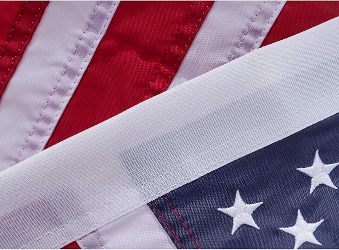 Homissor American Flag 16x24 Boat Small US Flags Outdoor Heavy Duty Embroidered Stars USA 1.3x2Ft Banner Sewn Stripes Indoor with 2 Brass Grommets