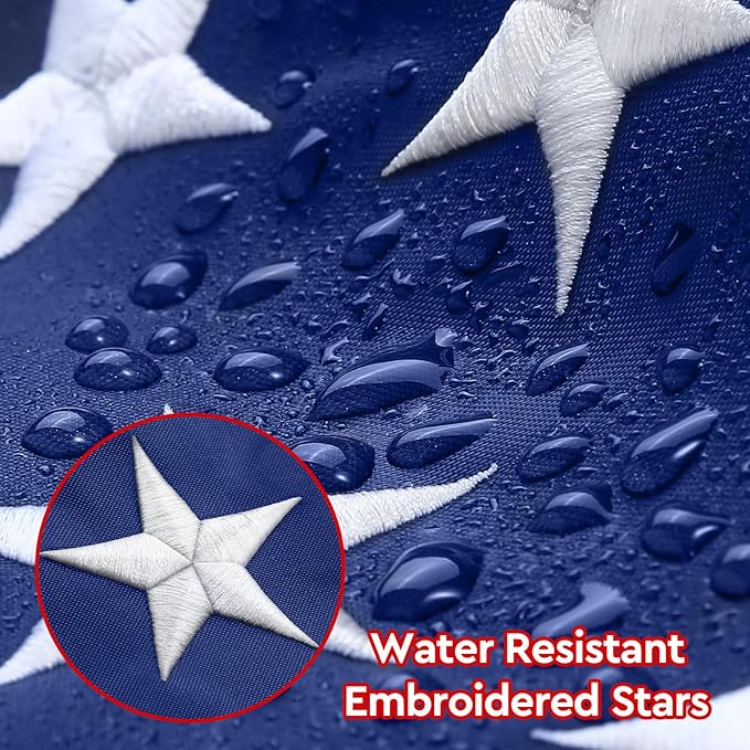 American Flag 3x5 FT Outdoor -USA Heavy Duty Nylon US Flags Long Lasting US Flag with Embroidered Stars, Sewn Stripes & Brass Grommets Water-Resistant Perfect for Outdoor Use All Weather USA Flag