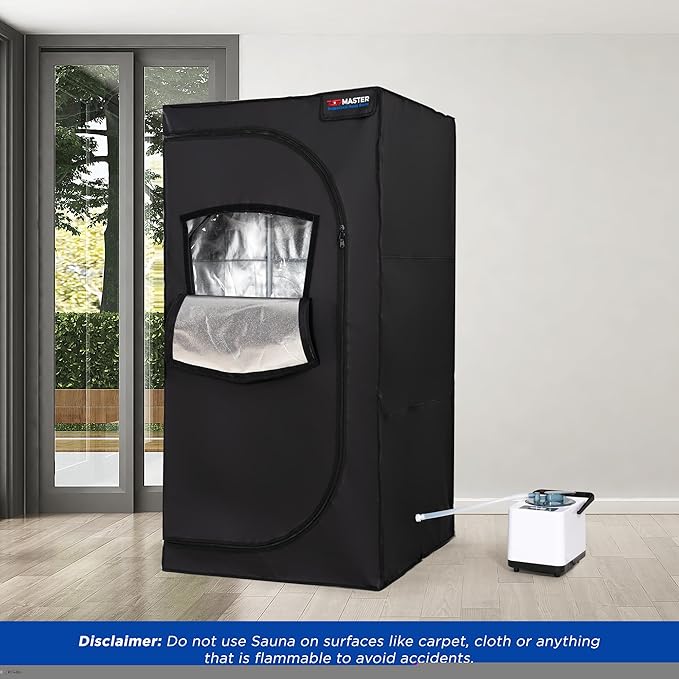 TopMaster Portable Sauna Steam Tent, Full Size Home Personal Sauna Box Steam Room, Large 3 Liter 1000W Generator, Folding Chair, 9 Levels,