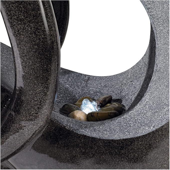 Graceful Form 43" High Large Modern Zen Indoor Outdoor Decor Resin Floor Fountain with Light LED Tall Standing Water Feature for Outside Garden Patio Yard Backyard Porch Deck - John Timberland