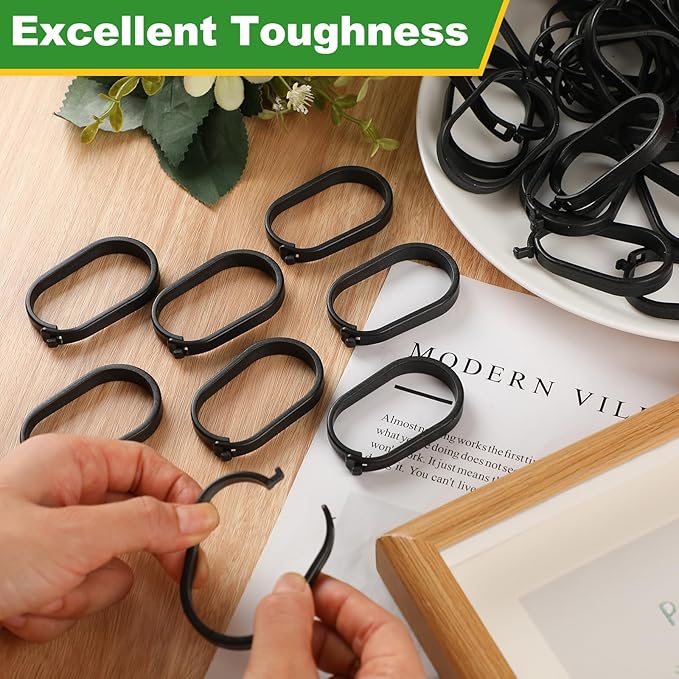 Kathfly 50pcs Gazebo Curtains Hooks Rustproof Plastic Shower Curtain Rings Hooks Outdoor Gazebo Replacement Parts Accessories for Outdoor Canopy Mosquito Nets Window Drapes Home Hotel Supplies