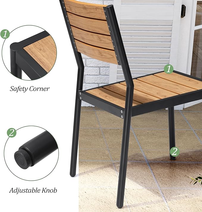 Pellebant 11 Piece Patio Table and Chairs Set for 10, Aluminum Outdoor Dining Set with Umbrella Hole, Stackable Dining Chairs & 94" Dining Table, Brown