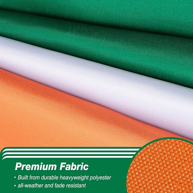 Ireland Irish Flag 3x5 ft Outdoor, Double Sided 3 Ply Heavy Duty Ireland National Country Flag, 100% Quality Polyester Irish Banner with Brass Grommets 4 Rows Stitches