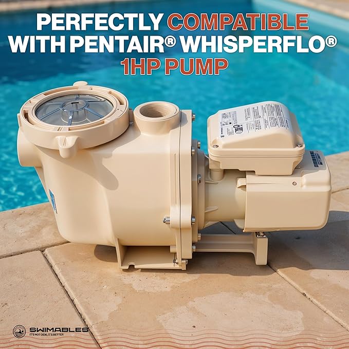 Swimables 011513 WhisperFlo 1 HP Single Speed Pool Pump - High Performance Premium WhisperFlo Pool Pumps Replacement - Quiet, Energy Efficient 1 HP Inground Pool Pump for Long-Lasting Power