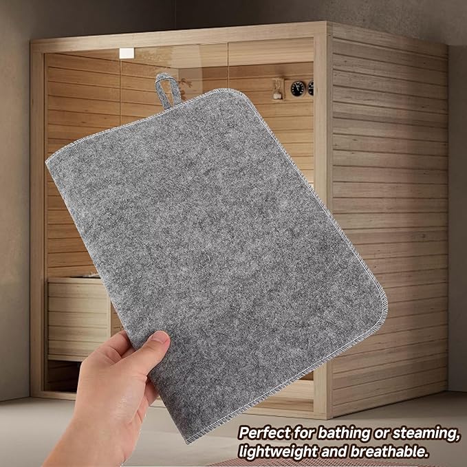 Sauna Cushion, Felt Sauna Cushion with Hanging Ring, Breathable Sauna Mat for Inside Sauna or Steam Rooms, Quick Dry Design Sauna Seat Cushion, Sauna Accessories