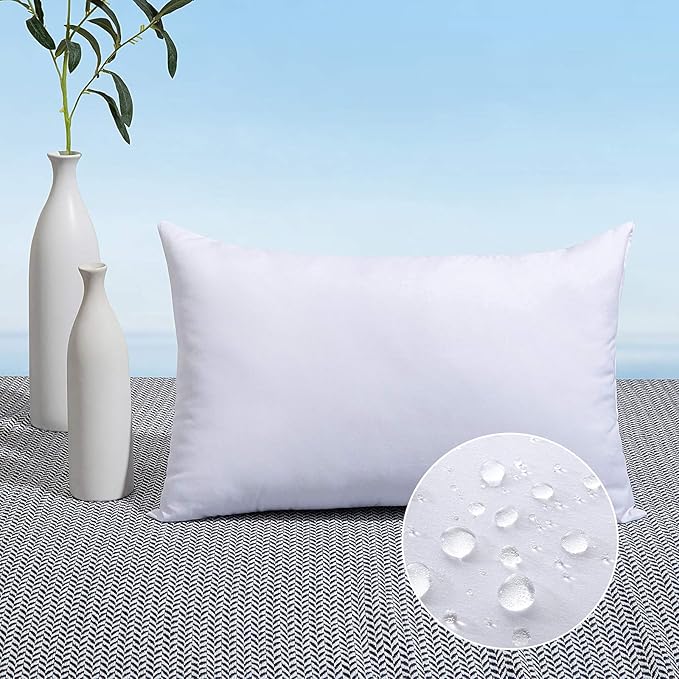 MIULEE 12x24 Pillow Insert Throw Pillow Insert, Outdoor Pillows Water-Resistant Premium Lumbar Outdoor Pillow Stuffer Sham for Couch Sofa Patio Furniture Cushion Porch Swing