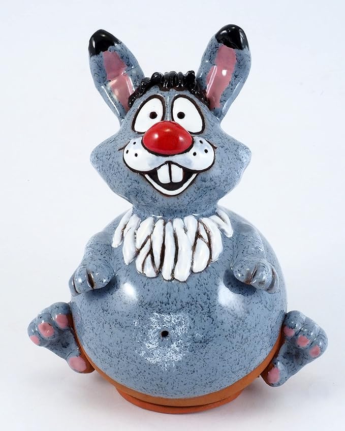Ceramic Garden Decor - Bunny Lawn stake - Outdoor statue - Perfect, unique gifts for gardeners woman, men, yard gifts - Handmade, Frostproof