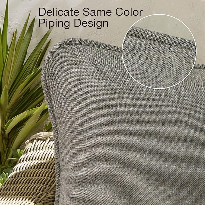 Sunbrella Decorative Outdoor Water Repellent Throw Pillows with Inserts, Set of 4, 20" x12" Pillows for Patio, Backyard, Bed, Couch, and Patio Furniture, Cast Shale