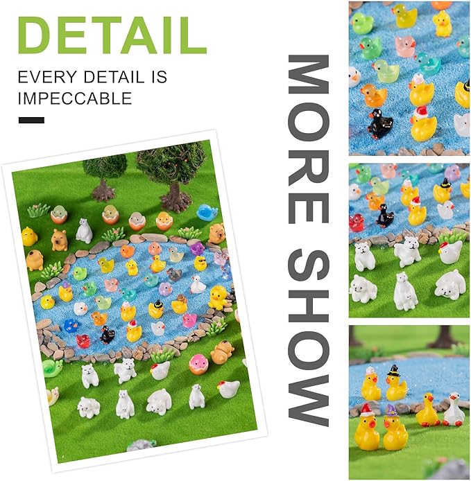 Miniature Small Animal Figurines, 76 Pieces of Mini Resin Animals, Cute Animal Decoration Ornaments, Miniature Landscape Ornament Sets, Fairy Garden